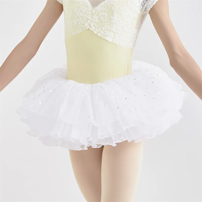 Hot Sale Fashion Cute Kids Girls Children Ballet Tutu Skirt Dance Wear Organza Short Tulle Skirt with sparkle stars