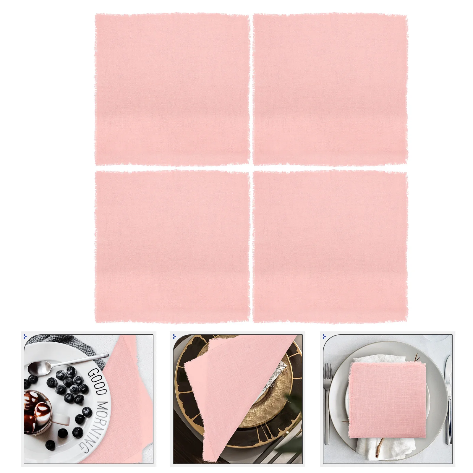 

4Pcs Cotton Linen Dinner Napkins Square Washable Reusable Napkins for Party Wedding Festival Table Celebration