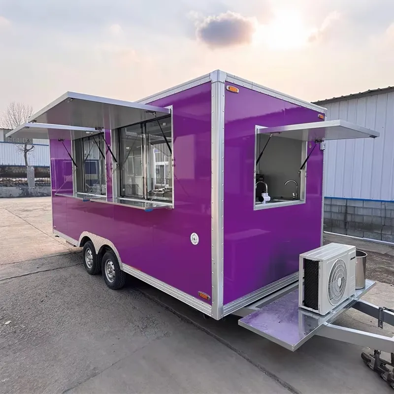 Gourmet Mobile Dining Car Food Cart Trailer Street Snack Van Vending System Catering Business Package