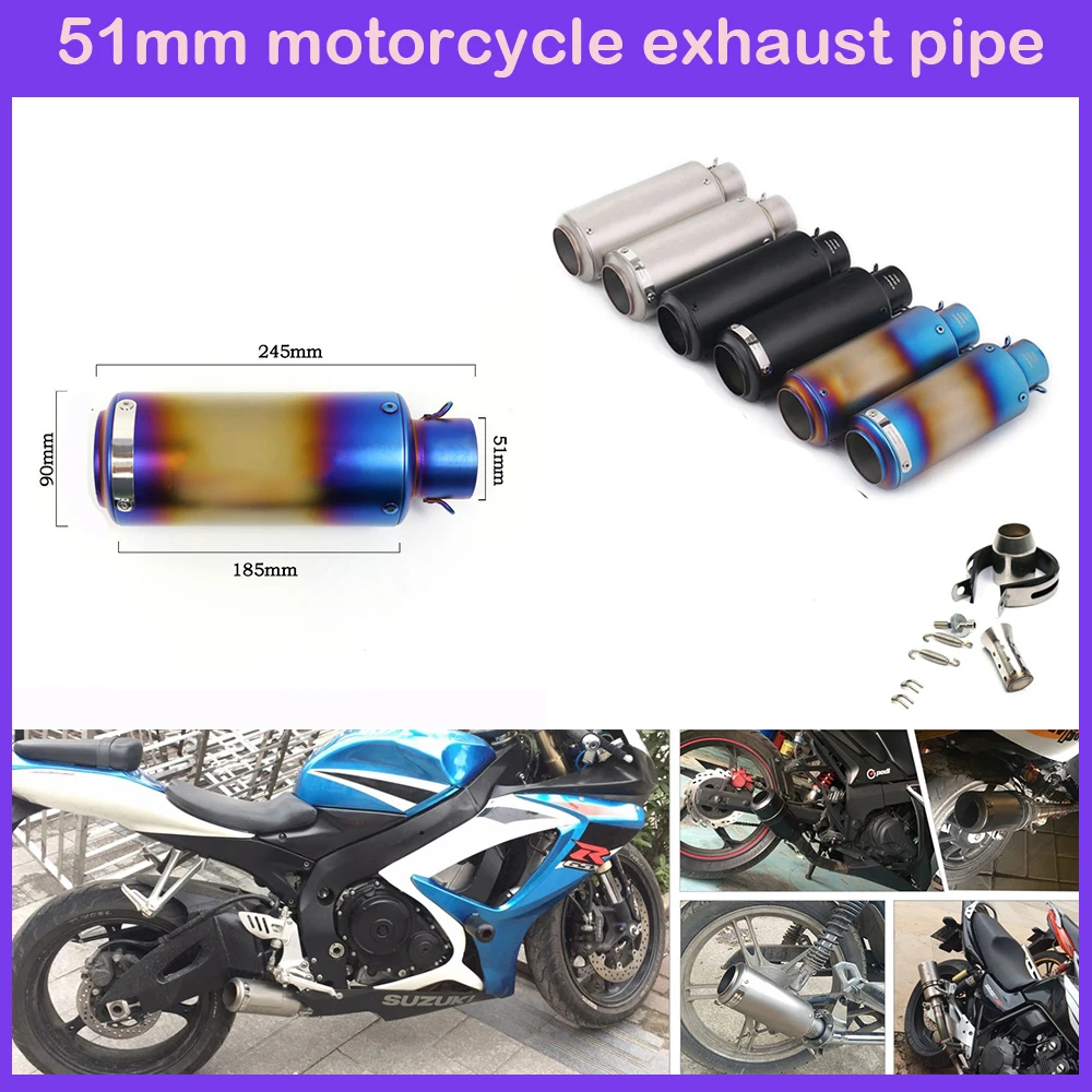 51mm Motorcycle Muffler SC Exhaust Pipe GP-Project For Yamaha R1 R3 CBR600RR R6 Ninja 400 Z800 Z900 Z1000 GSXR MT07 FZ09 