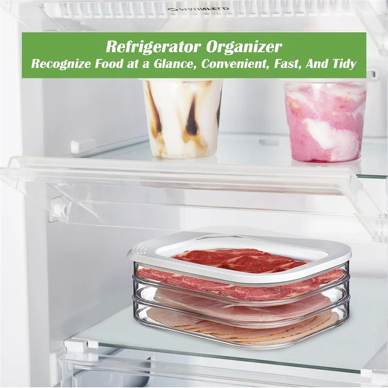 

AA73 Food Storage Boxes With Lid For Delimeat, Bacon, Lunch Meat, Fruits,Vegetables,Cold Cuts And Fruits Storage Containers