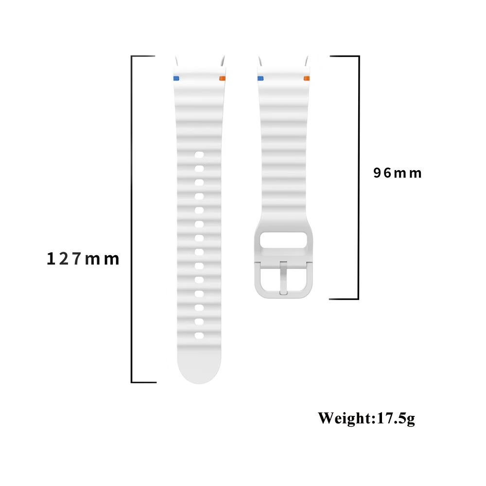 Strap for Samsung Galaxy Watch FE 4 5 6 40mm 42mm 46mm White Official Wavy Band Suitable Unisex for Galaxy Watch 7 40mm 44mm