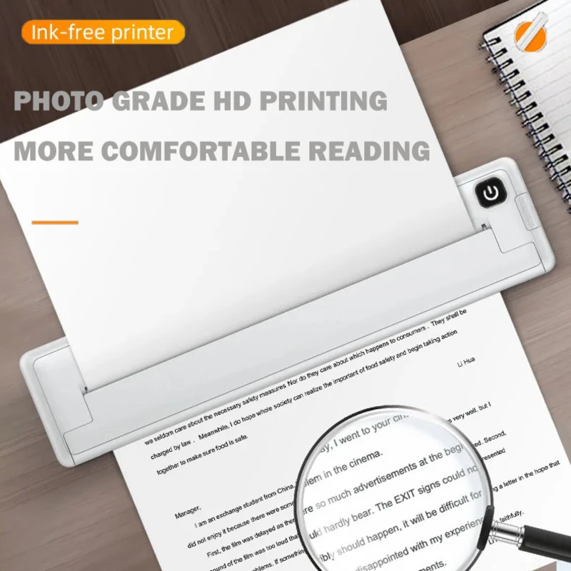 طابعات محمولة طابعة حرارية A4 لاسلكية بدون حبر طابعة مستندات الصور طابعة سؤال خاطئ لنظام أندرويد/أبل/ويندوز