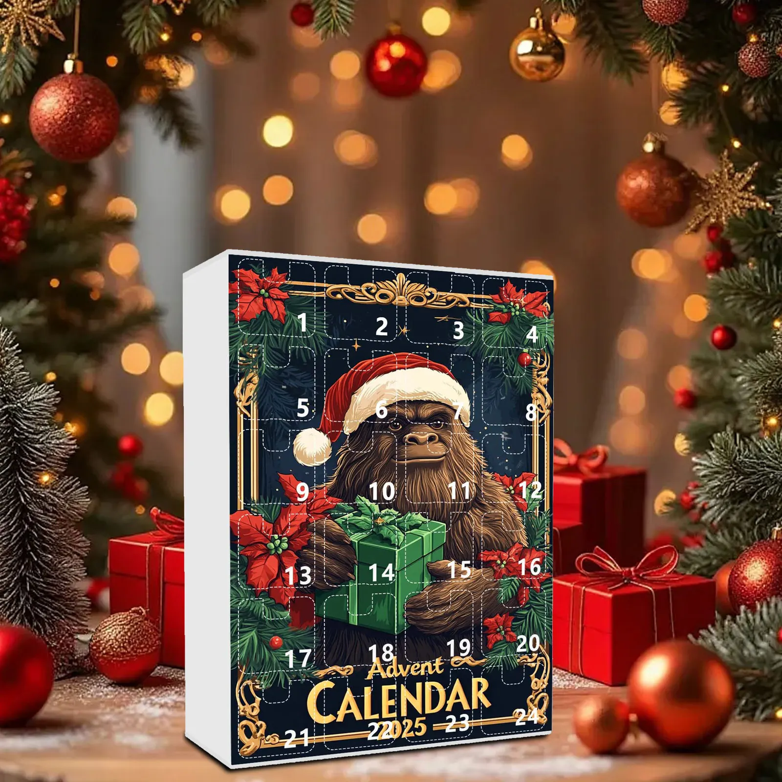 Vintage Advent Calendar Christmas Countdown Christmas Countdown Set For Apes Christmas Large Hour Glasses with Sand 60 Minutes