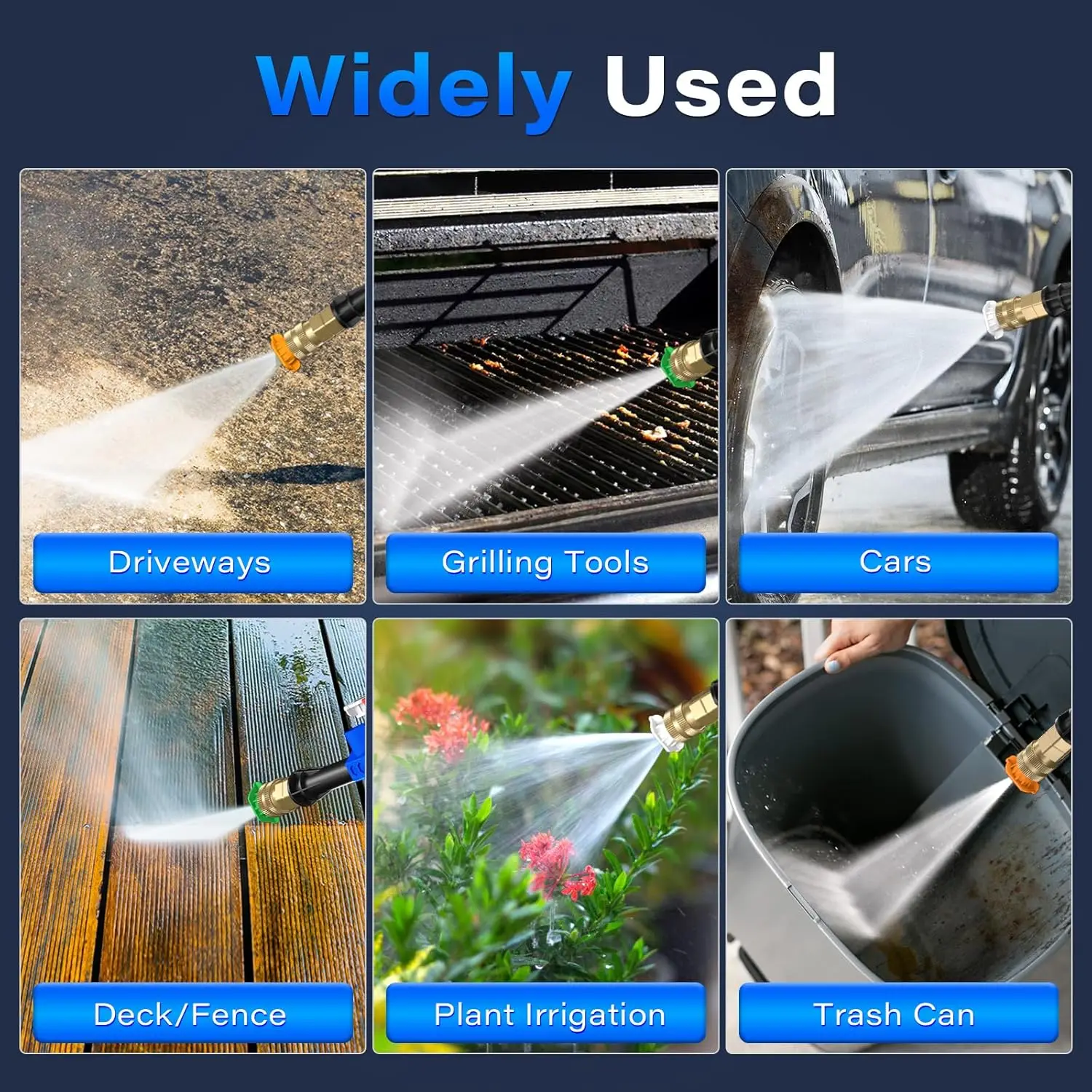 고압 세척기 4개의 노즐과 폼 캐논 포함 자동차, 진입로, 울타리, 파티오, 가정 청소용