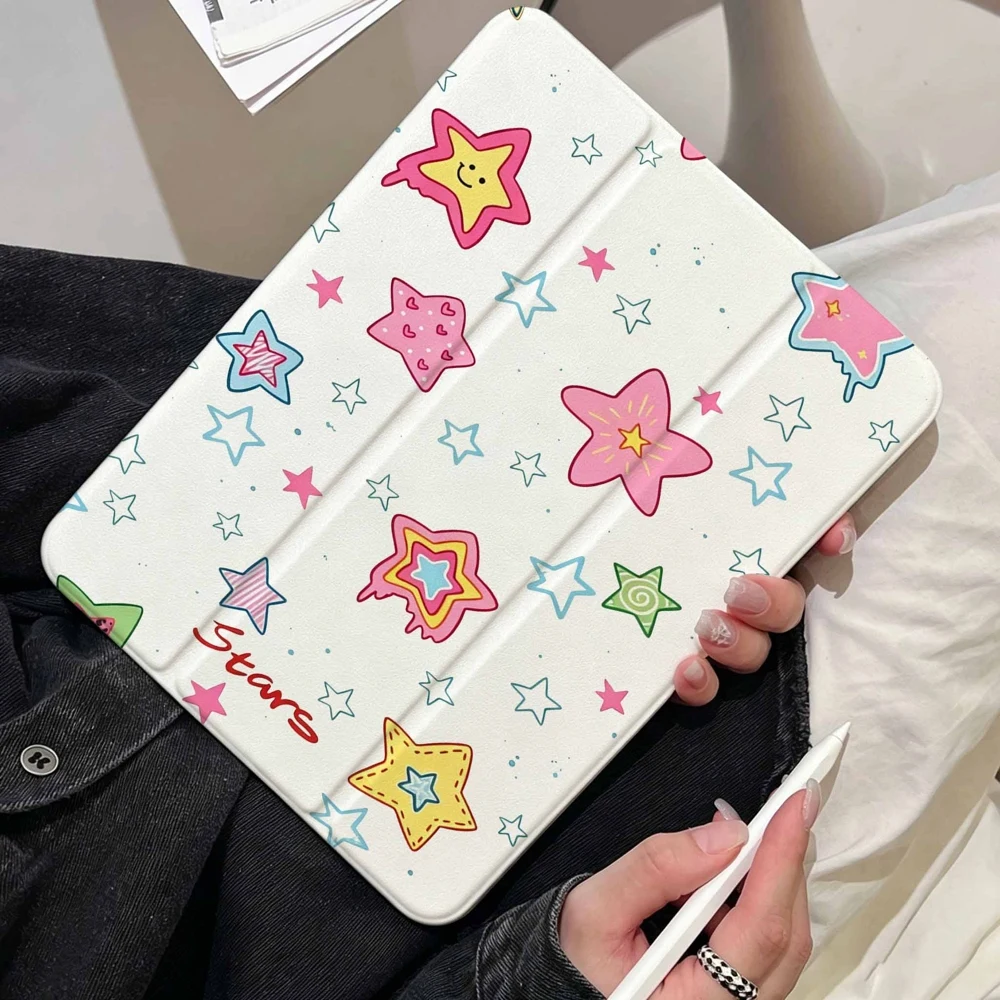 Colorful Stars For Samsung Galaxy Tab A8 A9 A11 S6 S7 S8 S9 S10 S11 FE Plus Lite With Pen Slot Tablet Case