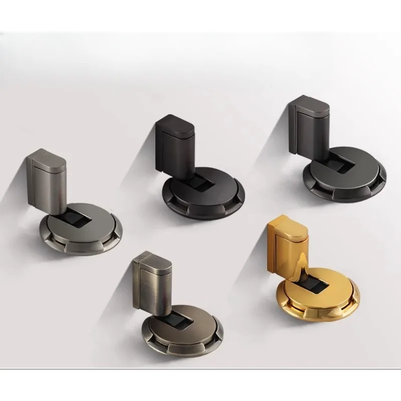 No Drill Mechanical Windproof Door Stopper, Gear Catch Ultra-thin Entry Door Holder Anti-collision Floor Door Stop