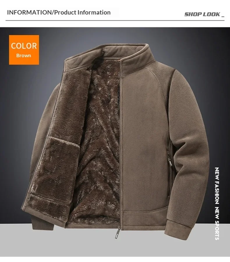 Dicke Fleece-Militärjacken für Herren, Herbst-Winter, warm, winddicht, lässige Parka-Mäntel, Streetwear, Vintage, schwere Oberbekleidung, Parkas – Detail 7