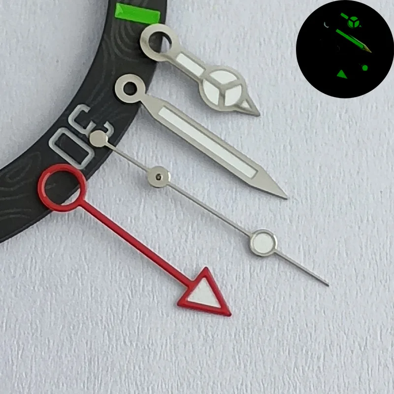 Silver GMT hands blue-green/green luminous NH34 GMT watch 4-point NH34 automatic movement watch accessories watch parts