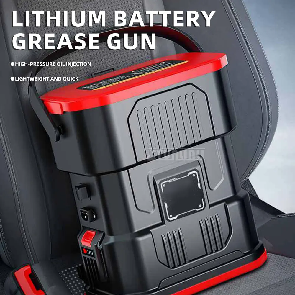Fully Automatic Grease Gun, 24V High Pressure Lithium Battery Greaser, Heavy Duty Electric Greasing Tool