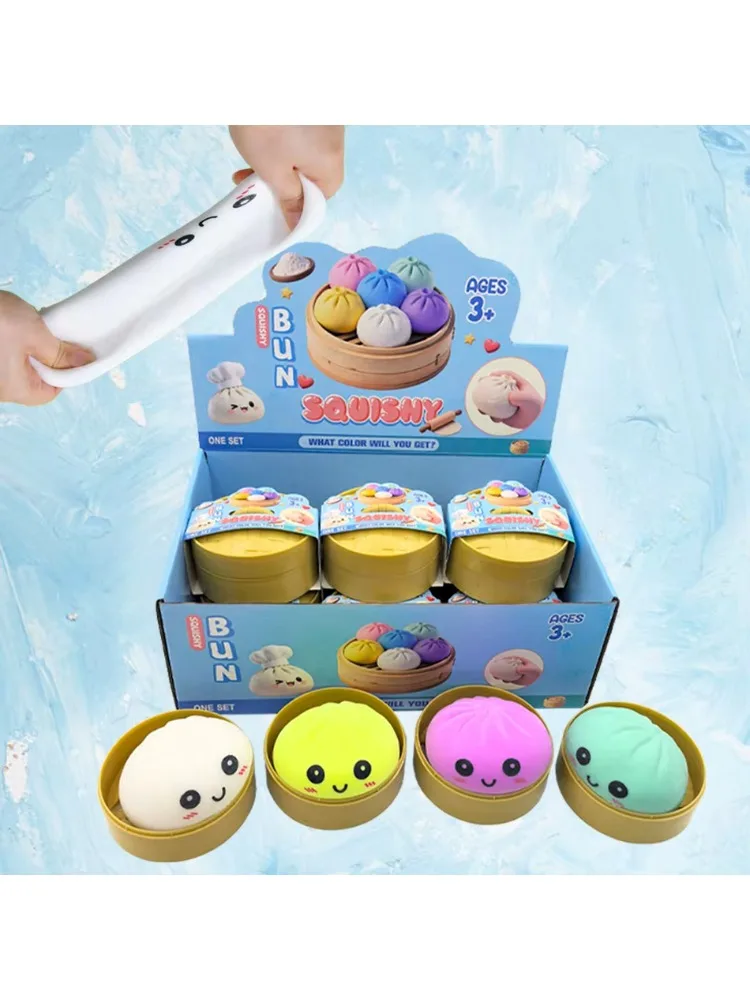 Gesimuleerde Dumpling Squishy Stressbal - Zacht terugverend knijpspeeltje tegen angst, Kawaii bureaudecoratie cadeau voor studenten en kantoorpersoneel - afbeelding 2