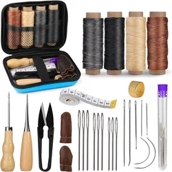 BUDDUR Leather Sewing Tools Kit With Waxed Thread And Needles Awl Professional DIY Leather Handmade Craft Accessories Set