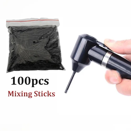 Mezclador de pigmento de tinta para tatuaje, varillas mezcladoras de tinta de plástico para Microblading, 100 unidades