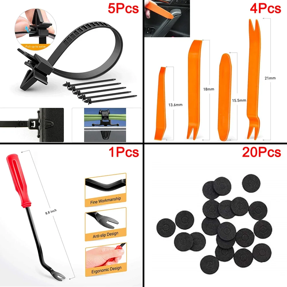 Car Bumper Retainer Clips Plastic Rivets Cable Ties Fastener Remover Kit Auto Fender Push Pin Rivet Door Trim Panel Clips Tools