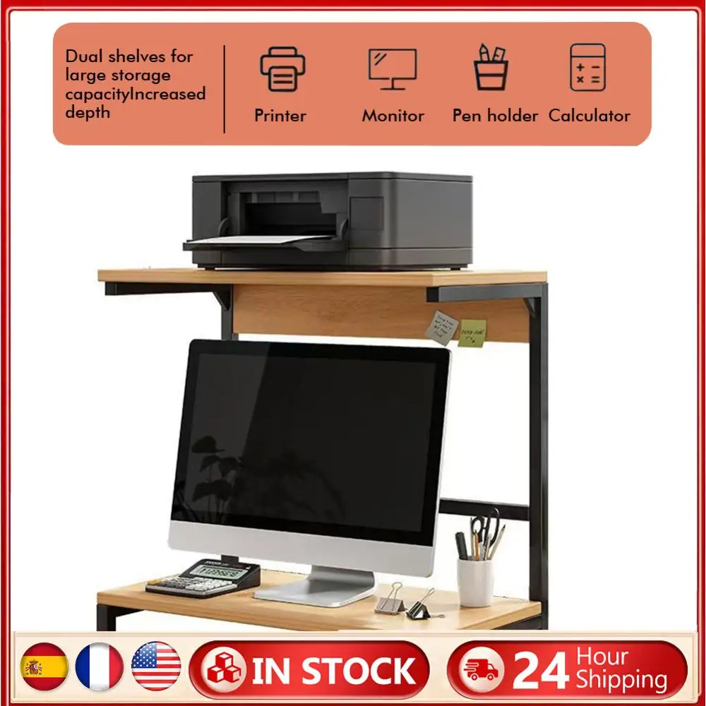 

2-уровневый компьютерный монитор, подставка для принтера, полка для хранения, настольная стойка для хранения принтеров, настольных компьютеров, ноутбуков и мониторов