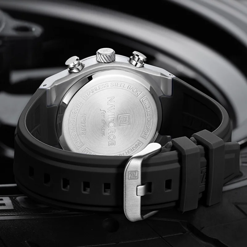 NAVIFORCE Men's Watch Dual Display Day Of The Week Waterproof Luminous Silicone Strap Business Fashion Men's Watch Package Gifts view 6