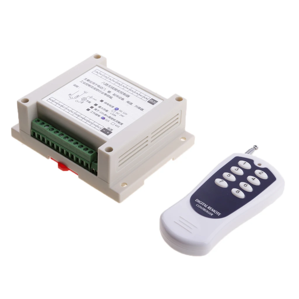 12V 8 Channel High Power RF Remote Control Switch 8 Button 315MHz