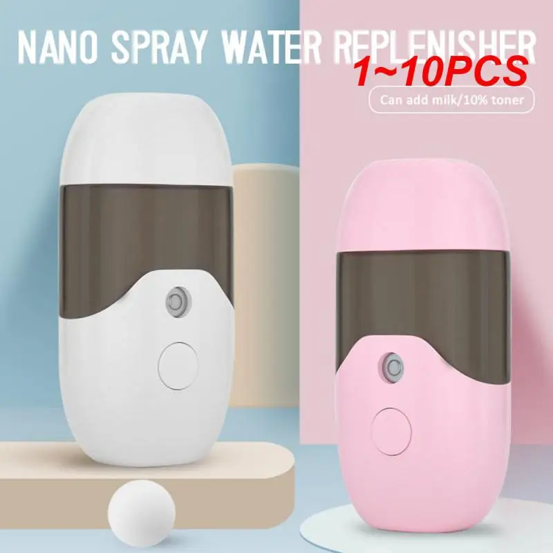 

1~10PCS Facial Mist Face Steamer Spa Atomizer USB Mini Spa Face Steamer Portable Humidifier Rechargeable Moisturizing Nano