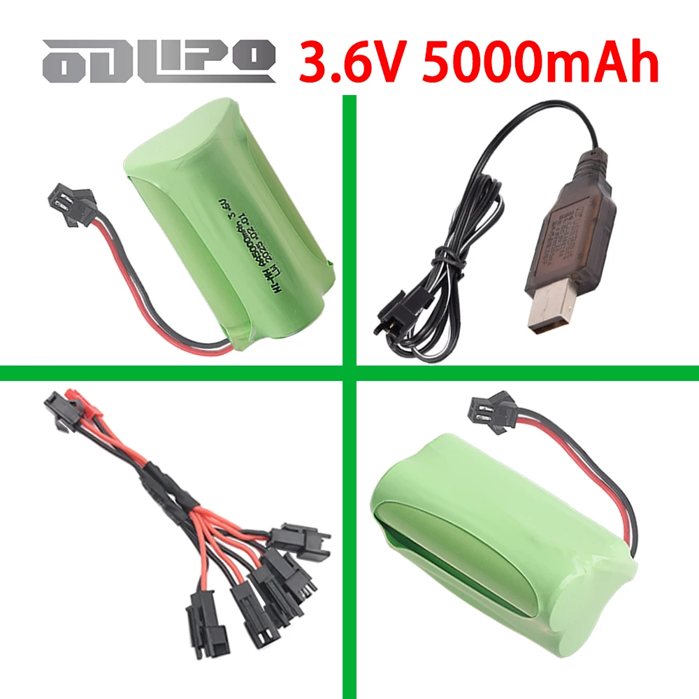 Charger An 3.6V 5000mAh Ni-MH Rechargeable Battery Pack For Remote Control Toys Car Boat Tools Model Accessories 3.6V AA Battery