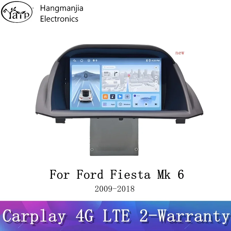 

Hangmanjia Android 13 Автомобильный радиоприемник для Ford Fiesta 2009 10 11-2017 Мультимедийный видеоплеер Навигация GPS Стерео 4G dsp Carplay dvd