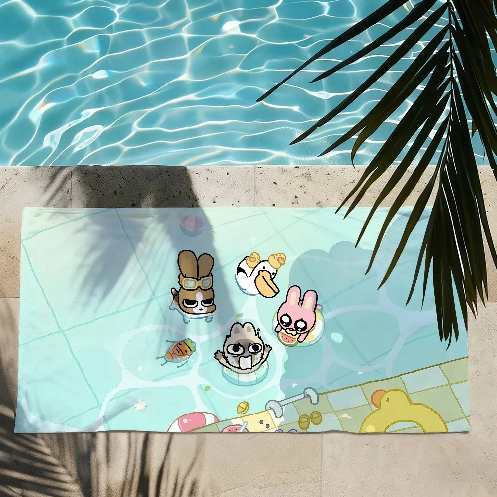 Cartoon-Handtuch L-Lipufriends Kawaii, weich, für Pool, Reisen, Fitness, Dusche, cool, Camping, schnell trocknend, klassisches Sport-Strandtuch, Geschenk