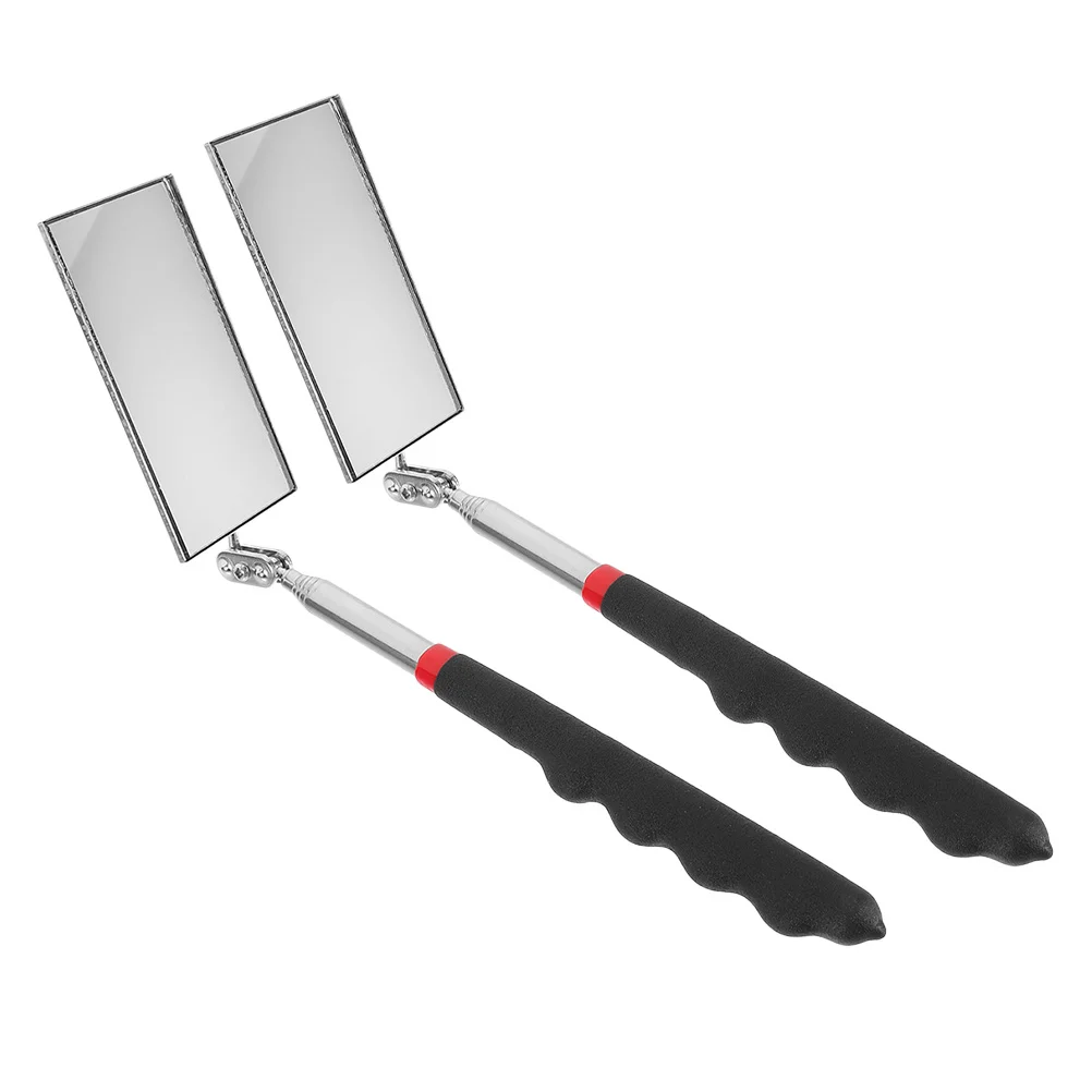 

2Pcs Extendable Telescoping Inspection Mirror Adjustable Rectangle Head for Automotive Repair Vehicle Maintenance Tool