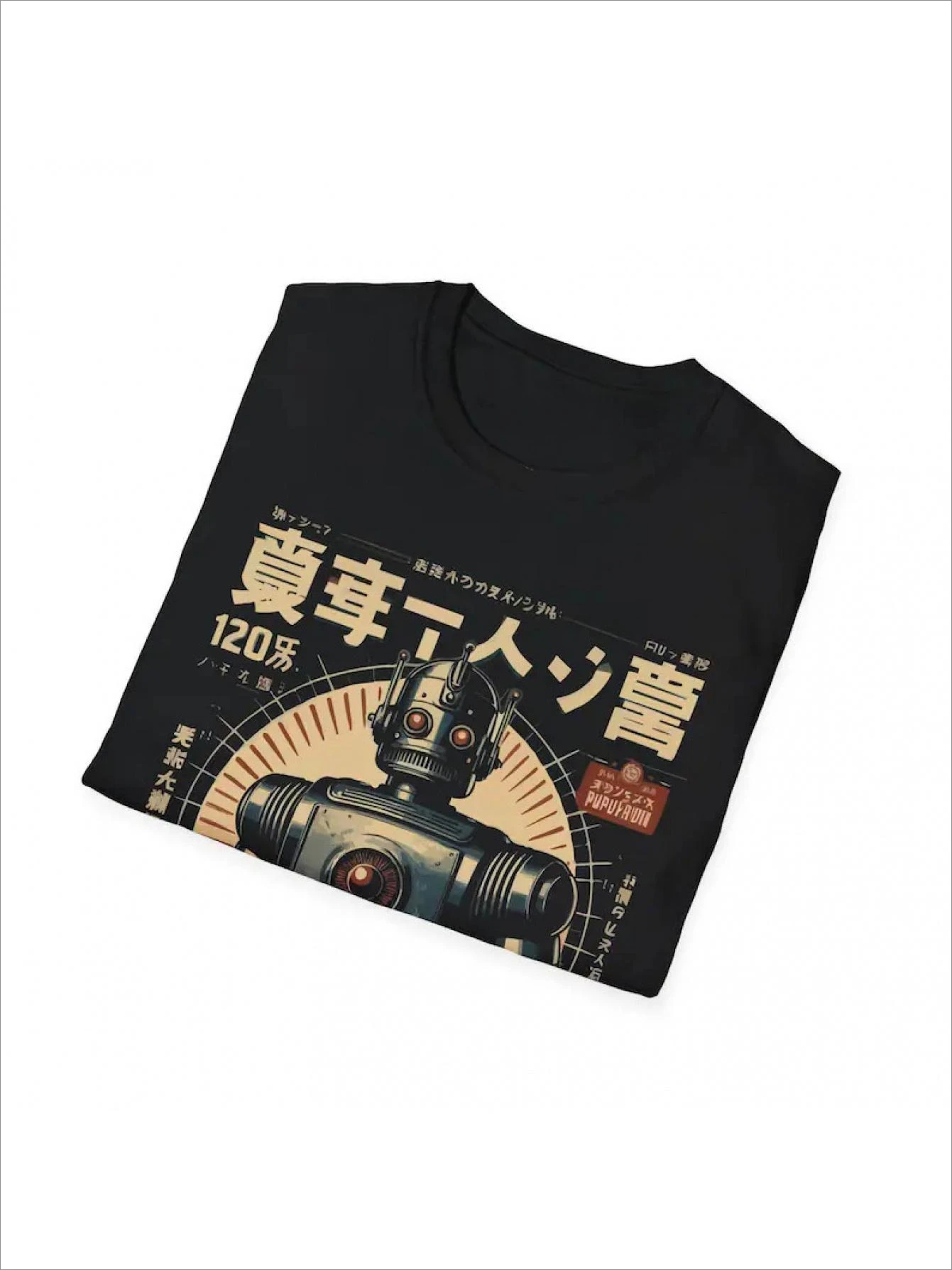 MEN'S Trendy Anime-Inspired T-Shirt Relaxed Urban Style Tops for Everyone Retro Japanese Robot Graphic Tee Made From Soft