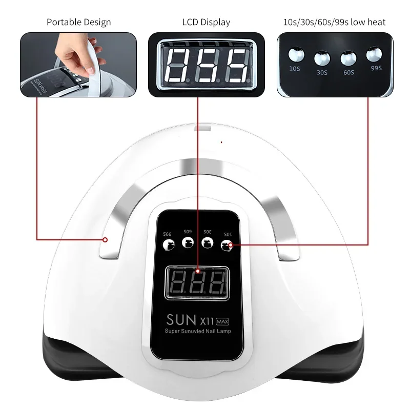SUN X11 MAX lampe de séchage d'ongle professionnelle pour manucure 280W Machine de séchage de vernis à ongles Gel avec capteur automatique lampe à ongles UV LED
