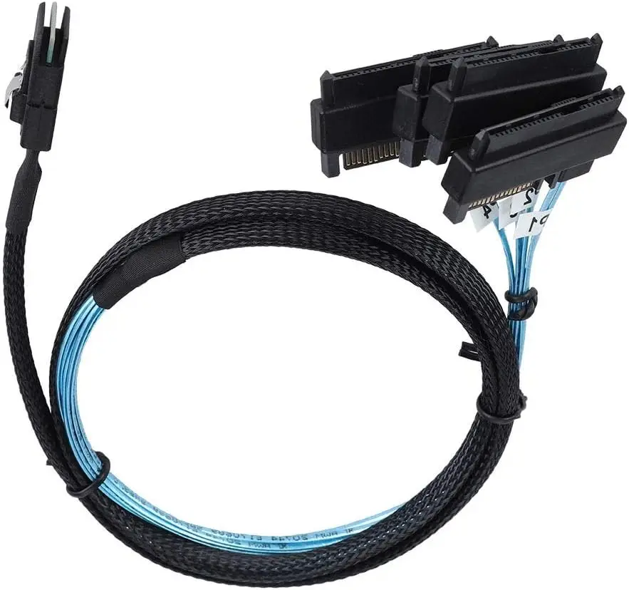 موصلات CABLEDECONN Mini SAS 36 SFF-8087 إلى (4) SFF-8482 مع طاقة SATA #3