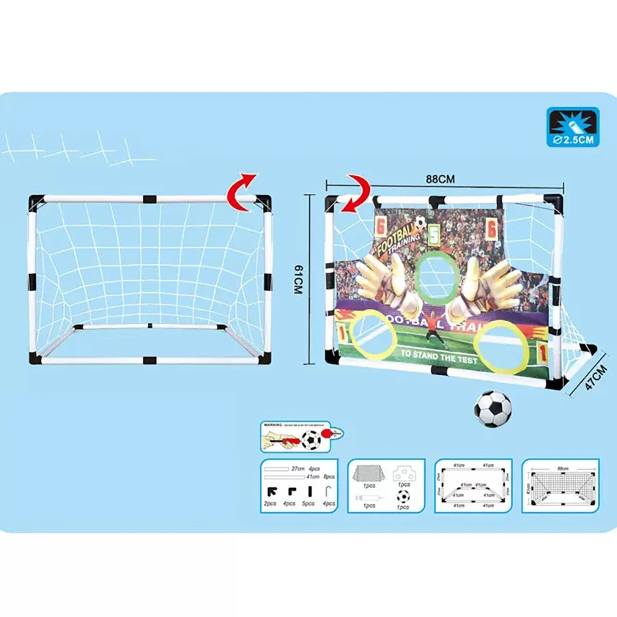 1 conjunto de mini rede dobrável para porta de futebol, rede de plástico para prática de precisão, esportes infláveis, competição de equipe interna e externa