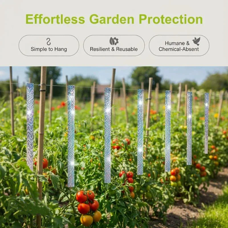 Double Side Laser Bird Scare Tape Keep Birds Away Bird Deterrent Tape For Garden Farm Orchard Or Courtyard