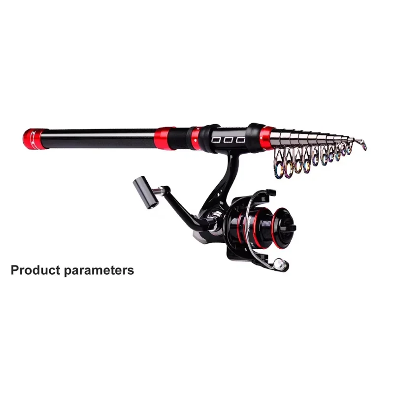 Fishing Rod and Wheel Combination Carbon Fiber Telescopic Rod with Spin Bait Wheel Kit