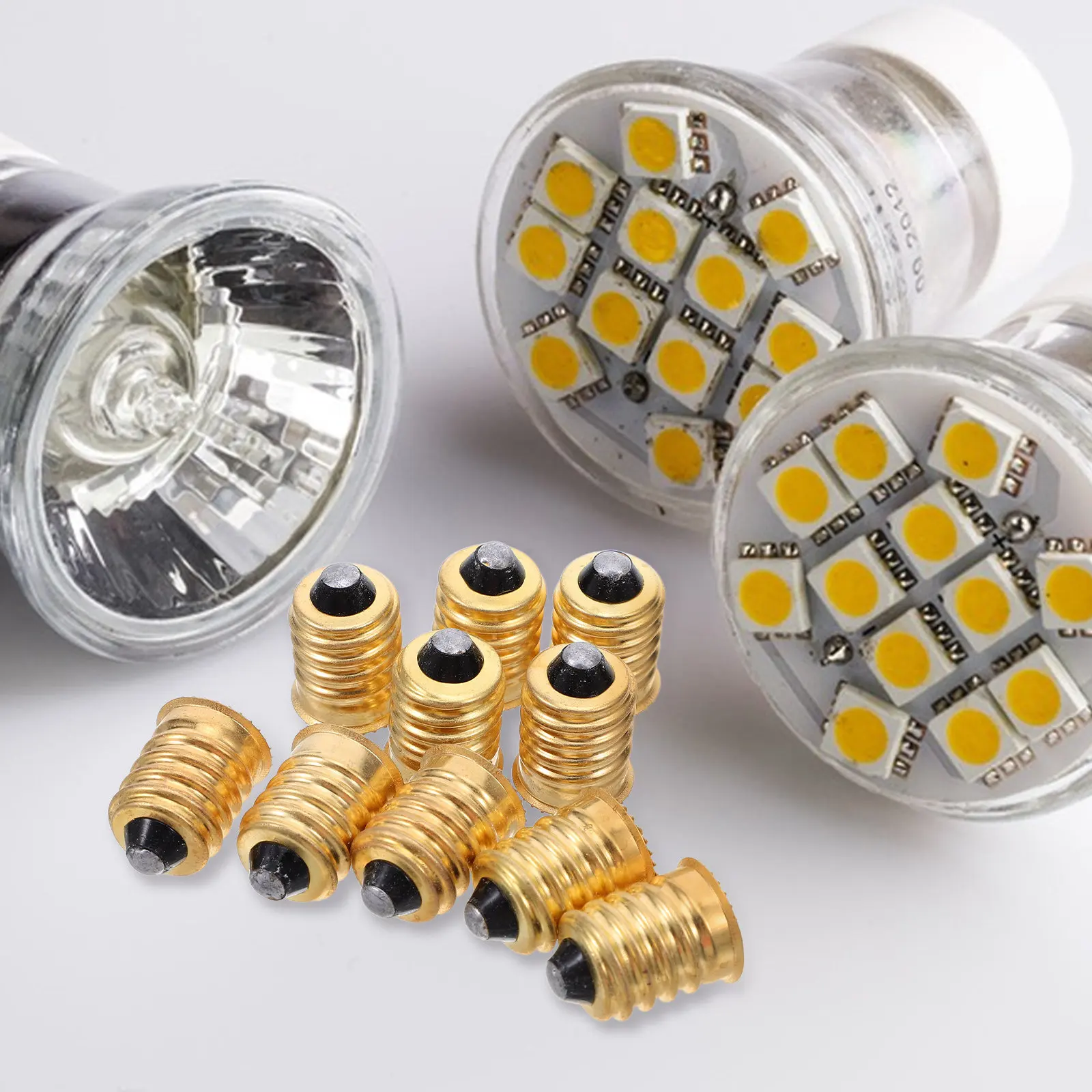 

10Pcs Lamp Holder Adapter Light Socket Converter E14 to E12 Screw Lamp Base Adapter LED Bulb Holder Conversion for Home Office