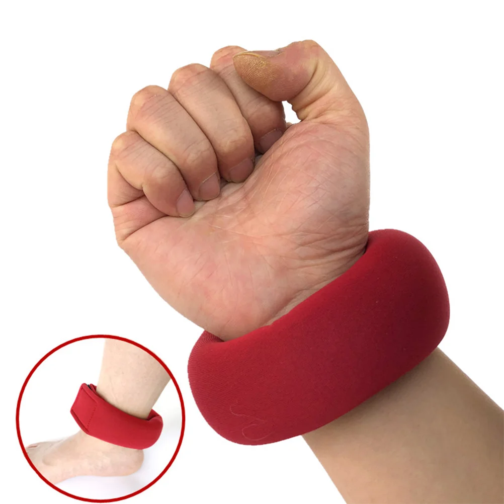 Adjustable Ankle Weights Gymnastics Arm Wrist Guard Sports Wristband Sandbags for Fitness Red