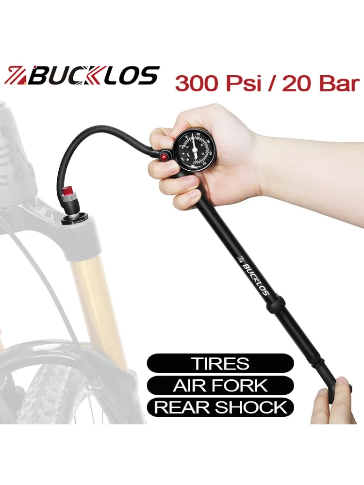 AliExpress BUCKLOS Bicycle Air Fork Pump Max 400psi 27.5Bar Bike Rear Shock Pump Portable Bicycle Schrader Tire Inflator Ball Inflator