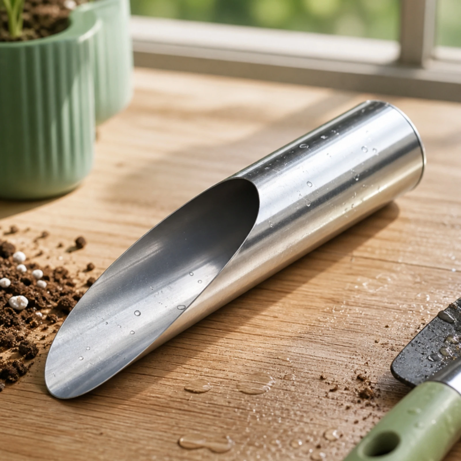 Soil Scoop with Flat Bottom Compact Soil Scoop Garden Trowel Handheld Tool Long-Lasting for Gardeners, Gardening, Succulent Care