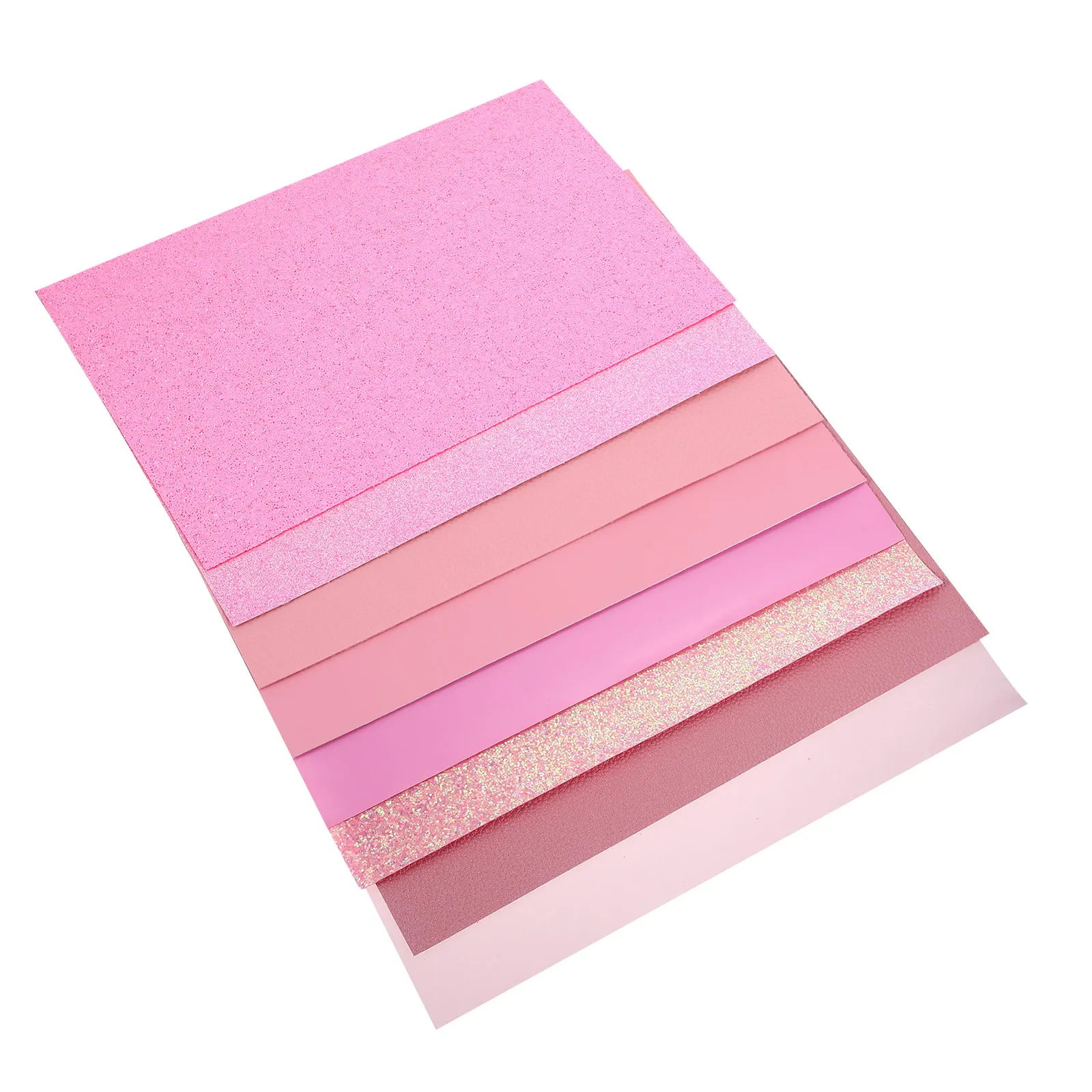 

8 Sheets Suit Set Pink Artificial PU Faux Solid Color Craft Sewing Material DIY Home Bags Wallets Patchwork Quilting