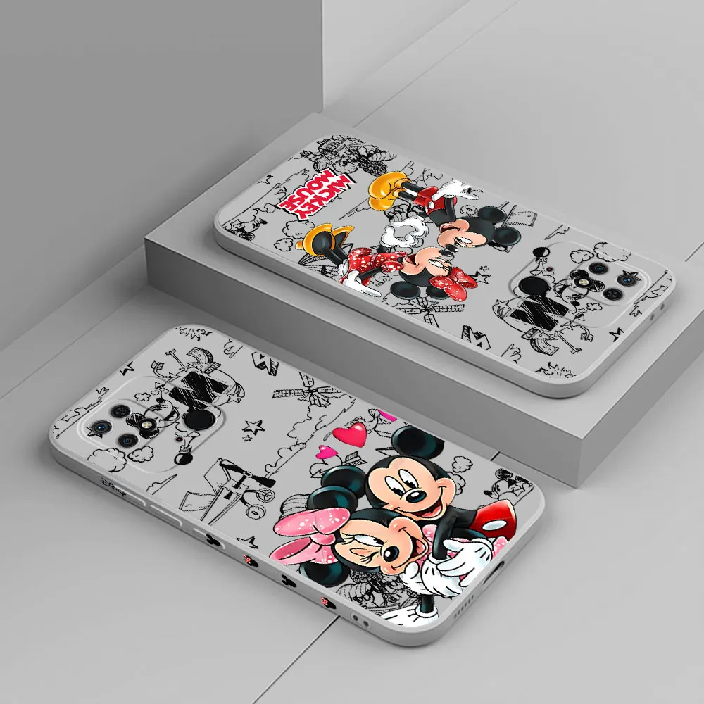 Square Liquid TPU Disney Mickey Mouse Case for Xiaomi Mi 12 Lite 12T 11T Pro 10 Lite 11 Lite 10T 13T 10T Pro Silicone Cover