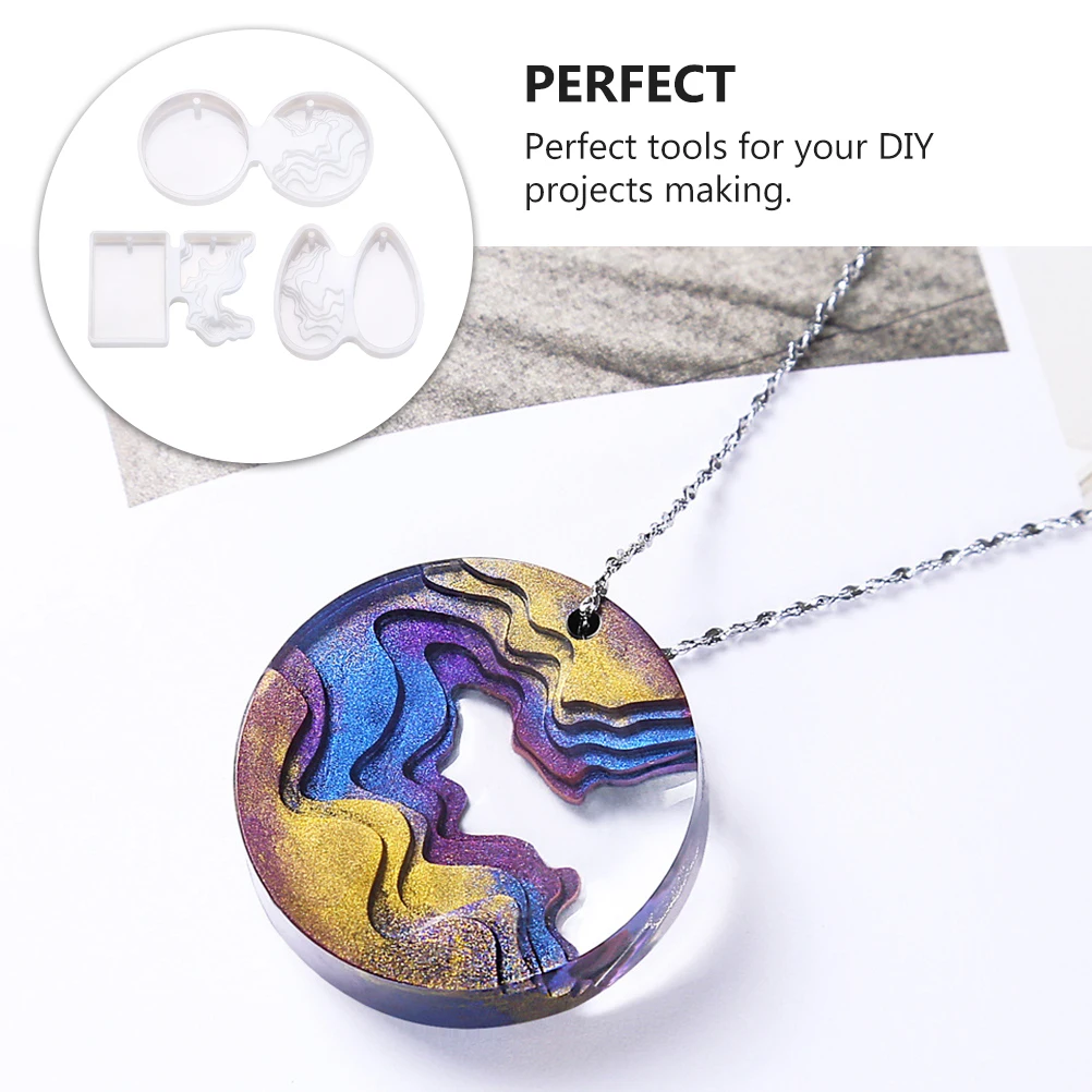 

3 шт., силиконовая кристаллическая эпоксидная форма, лестница, остров, кулон, сделай сам, инструмент для изготовления ювелирных изделий, креативная антипригарная форма ручной работы