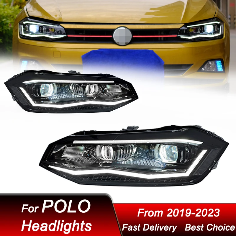 Car Headlights For Volkswagen VW POLO 2019-2023 LED Auto Headlamp Assembly Upgrade High Configure Projector Lens Accessories Kit