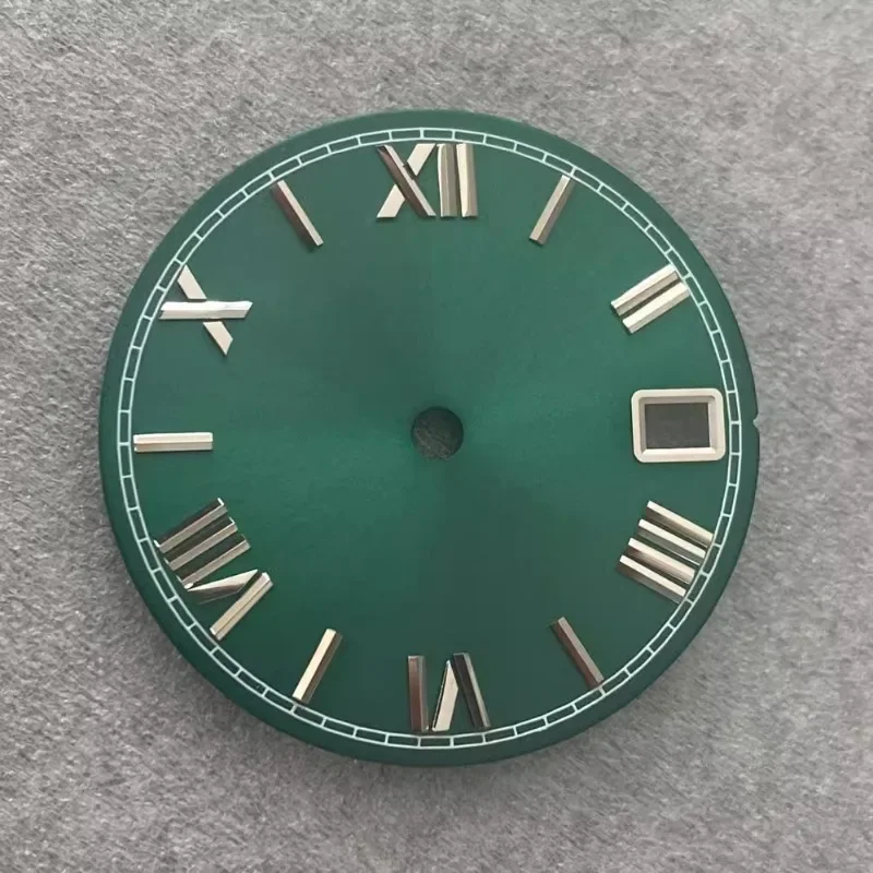 28.5 มม.สีดําDialไม่มีโลโก้SunลวดลายโรมันSilver Goldเล็บพื้นผิวเหมาะสําหรับNH35 NH36 4R 7Sการเคลื่อนไหวใหม่ล่าสุดสไตล์