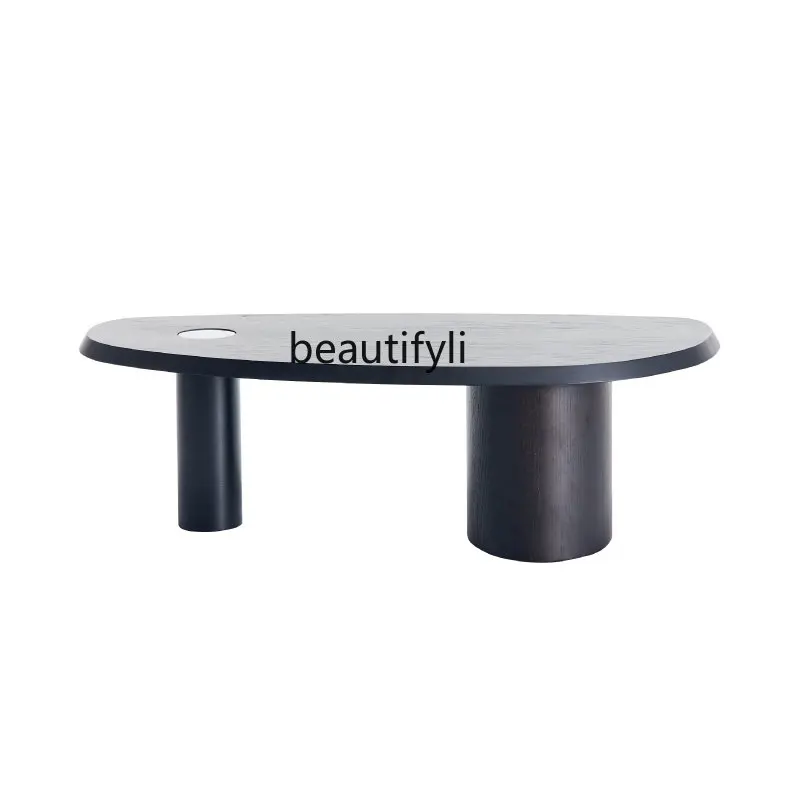 

yj Oval Shaped Nordic Simple Silent Retro Coffee Table Side Table