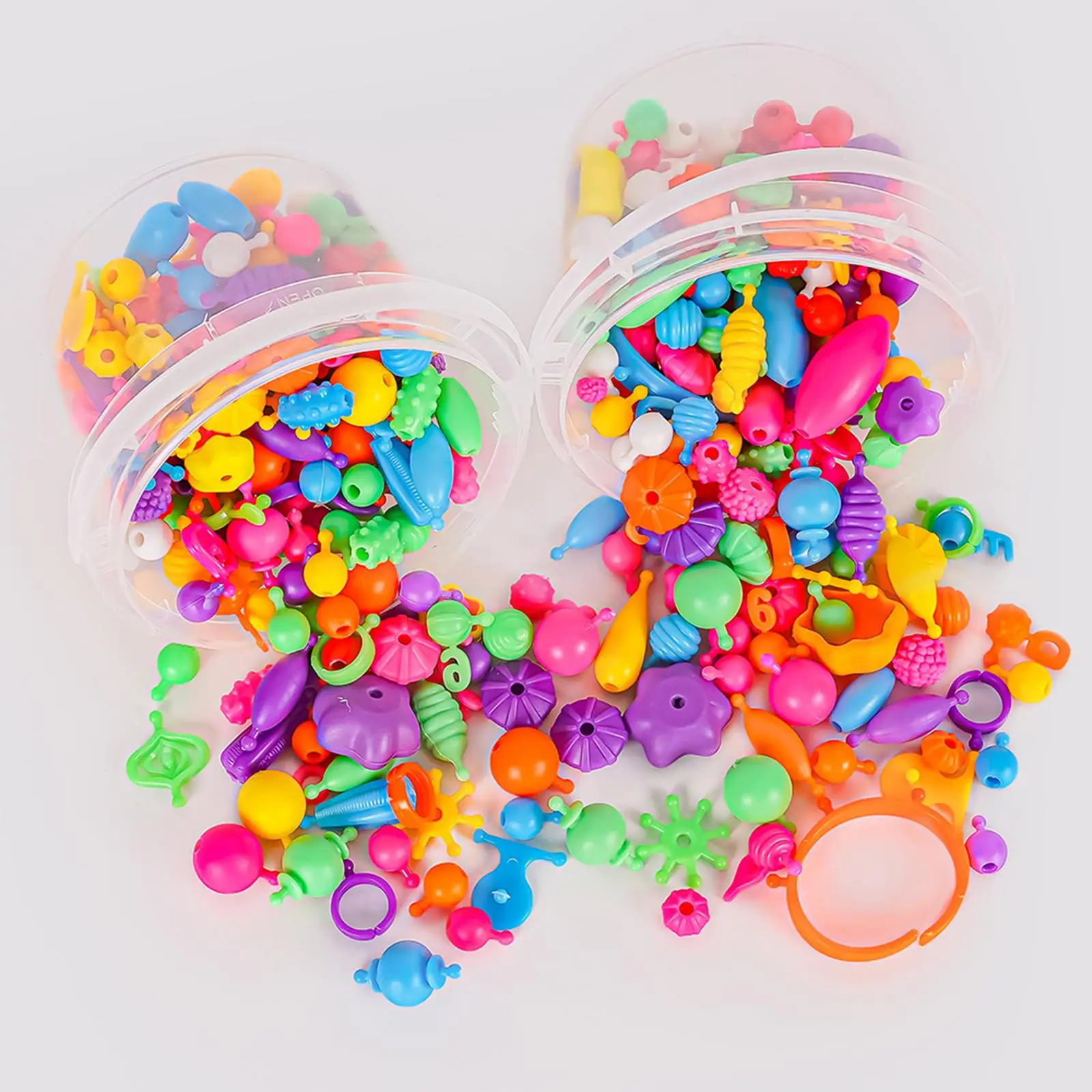 Beads for Kids DIY Jewelry Making Kit Arts Bead Kit Snap Together Beads Crafts for Hairband Earrings Bracelet Necklace Girls