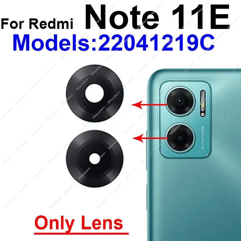 

For Xiaomi Redmi Note 11E Motherboard Back Camera Lens Glass with Frame Holder Main Board Cover Rear Camera Lens Glass
