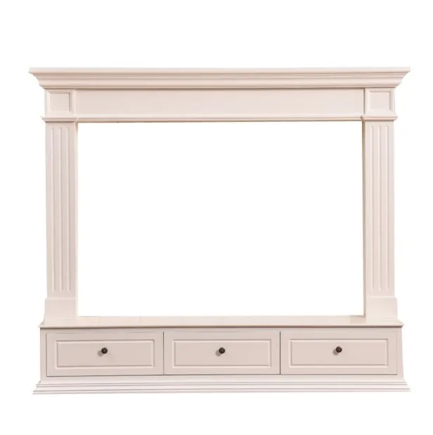 

2 meters simple American fireplace light luxury TV cabinet background wall European solid wood French mantel fireplace core