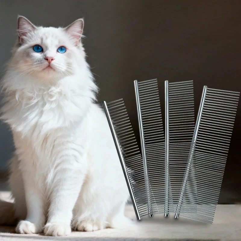 Professional Pet Grooming Comb Stainless Steel Dog Cat Hair Removal Brush for Tangled Long Short Hair