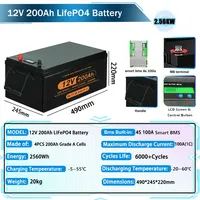New 12V 200Ah 300Ah 100Ah LiFePO4 Battery Pack 24V 48V liFePO4 Battery Grade A Cells RV Golf Boat Off-grid Solar Energy EU STOCK