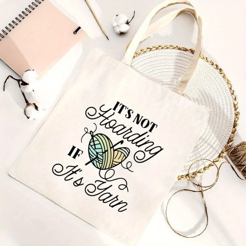The Variegated Color Is a Normal Manufacturing Characteristic, Not a Defect. Funny Knitting Tote Bag, Neutral Couple, Crochet Qu