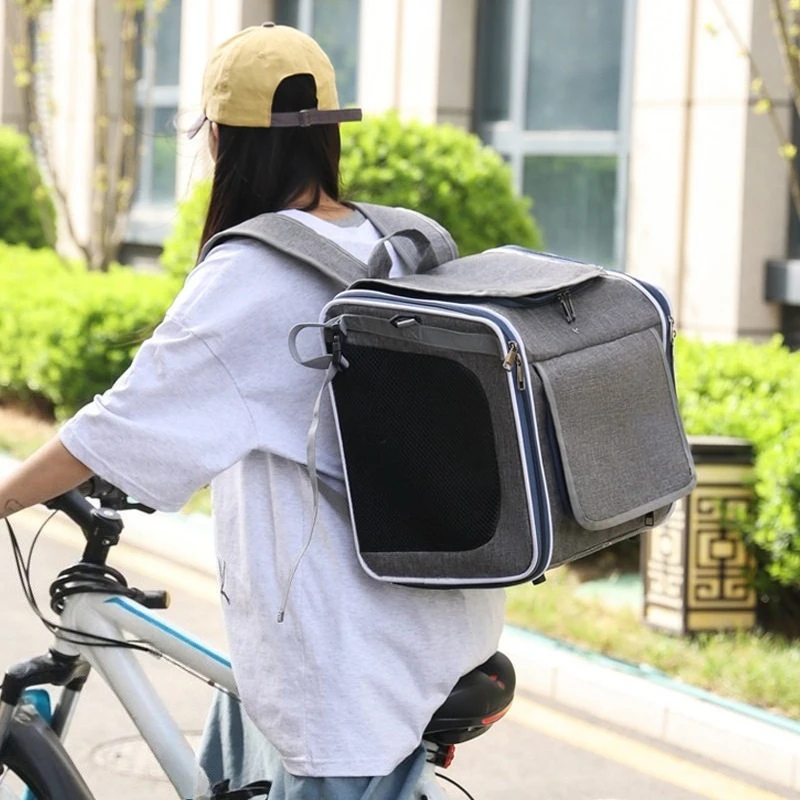 Pet take-out portable backpack, simple and breathable, bicycle car cat and dog handbag 55 * 33 * 36CM