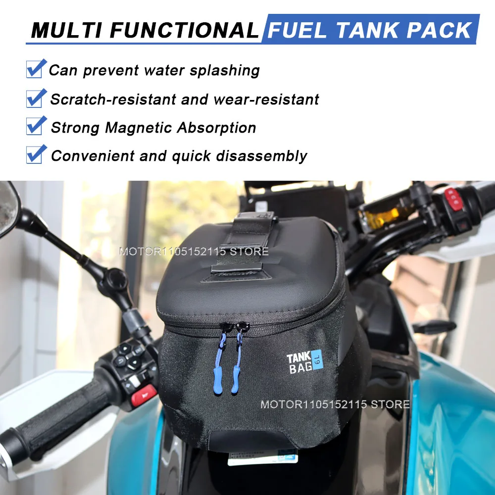 New For Suzuki V-Strom 650 1000 1050 /xT Buckle Magnetic Motorcycle Tank Bag Waterproof Tool Bag Universal Black view 4